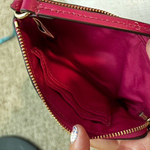 Dark Pink Zipper Coach Wristlet | minimal | minimalism | dainty | feminine - Picture 4 of 6